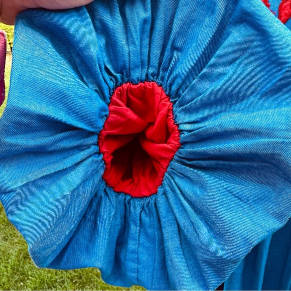 Anthropologie Hemant & Nandita Blue Lianna Embroidered Blouse Size S - Picture 13 of 16